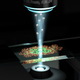 An artist’s depiction of the quantum microscope at work.